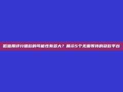 低信用评分借款的可能性有多大？展示5个无需等待的贷款平台