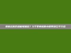 负债过高仍然能够借款？5个零审核的小额网贷口子介绍