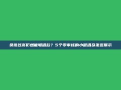 负债过高仍然能够借款？5个零审核的小额借贷渠道展示