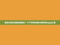 负债过高仍然能够借款？5个零审核的小额网贷app汇编