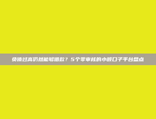 负债过高仍然能够借款？5个零审核的小额口子平台盘点